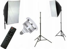 Studio Kit Xrec Kit 5v1 Led lampa 200w (1600w) 3000-6500k + Remote Softbox 50x70cm Stativ 230cm / Led803