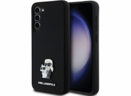 Karl Lagerfeld Pouzdro Karl Lagerfeld KLHCS24MSMHKCNPK Pevné pouzdro Samsung Galaxy S24+ Plus Silikon Karl&Choupette kovový kolík černý