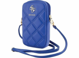 Guess Guess Zip Quilted 4G – taška na telefon (modrá)