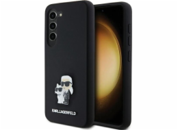 Karl Lagerfeld Pouzdro Karl Lagerfeld KLHCS23SSHMKCNPK Pevné pouzdro Samsung Galaxy S23 Silikonový Karl&Choupette kovový kolík černá/černá