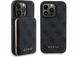 Guess Guess Bundle Pack MagSafe 4G kovové zlaté logo – sada pouzdra + power banka 5000mAh MagSafe iPhone 13 Pro (černá)