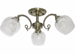 Mdeco Vintage stropní svítidlo ELM9150/3 21QG květiny mosaz