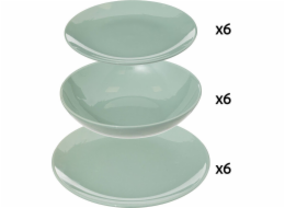 Secret de Gourmet Dinner set pro 6 osob COLORAMA v mátové barvě, 18 kusů