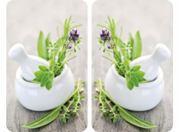Skleněné ochranné desky na sporák Wenko HERB GARDEN – 2 kusy, WENKO