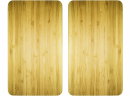Wenko Skleněné ochranné desky DŘEVĚNÝ LOOK na sporák – 2 kusy, WENKO