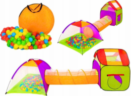 LeanToys Playground 3v1 House Stan Tunnel Balls Colorful