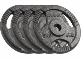 Rebel Litinová sada závaží 4x5kg, otvor 31mm, deska s madly, REBEL ACTIVE
