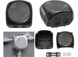 Hensel 10 x Hensel DK 0100 BZ přisazená krabička 84x84x55mm IP66 bez svorek, rozvětvení, hermetická, černá + energetický nápoj zdarma.