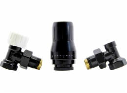 Schlosser TERMOSTATICKÝ SET STANDARD 1/2GZ x 1/2GW ÚHELOVÝ - ČERNÝ MAT.