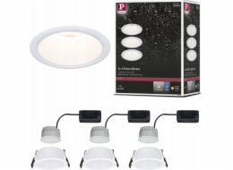 Paulmann Vestavné svítidlo EBL COLE SET COIN 3-STEP DIM set 3x6W 3x470lm 2700K IP44 230V matná bílá / hliník