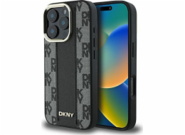 DKNY DKNY DKHMP16LPCPVSLK iPhone 16 Pro 6.3 černo/černé pevné pouzdro s kostkovaným vzorem Magsafe