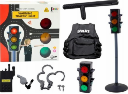 Vzdělávací sada LeanToys Policista Signál řízení dopravy 10 ks