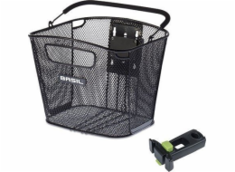 Basil Košík na držák řídítek BASIL BOLD FRONT KF + ADAPTÉR KLICKFIX + DRŽÁK NA ŘÍDÍTKA (průměr 22,4-28,6 mm) odnímatelný ocelový černý (NOVINKA 2024)