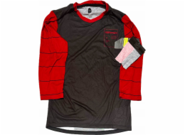 100% Pánské tričko 100% AIRMATIC 3/4 rukáv Black/Dark Red vel. M (NOVINKA 2023)
