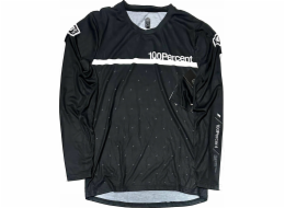 100% Pánské tričko 100% AIRMATIC Jersey dlouhý rukáv Černá/Bílá vel. M (NOVINKA 2023)