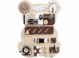 LeanToys Senzorická manipulační deska Medvídek dřevěná 14 El