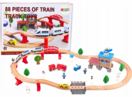 LeanToys Set Vlakové koleje Budovy dřevěných železničních vozů 88 El