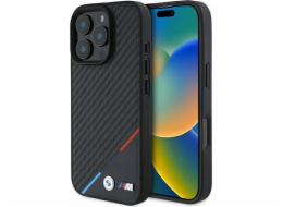 BMW BMW BMHMP16X23PUDTK iPhone 16 Pro Max 6.9 černo/černé pevné pouzdro M Carbon Tricolor Line MagSafe