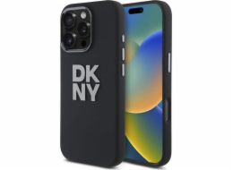 DKNY DKNY DKHCP16LSMCBSK iPhone 16 Pro 6.3 černo/černé pevné pouzdro Tekuté silikonové kovové logo