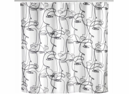 Wenko Sprchový závěs s protiplísňovým nátěrem FACES, 180 x 200 cm, plast, WENKO