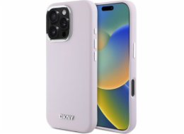 DKNY DKNY DKHMP16LSMCHLP iPhone 16 Pro 6.3 růžový/růžový pevný obal Tekutý silikon Malé kovové logo MagSafe