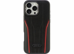 Audi Audi Originální kožené pouzdro MagSafe iPhone 16 Pro Max 6.9 černo-červené pevné pouzdro AU-TPUPCMIP16PM-R8/D3-RD