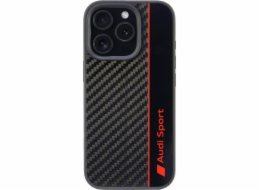 Audi Audi Carbon Fiber Stripe iPhone 16 Pro 6.3 černý pevný obal AUS-TPUPCIP16P-R8/D1-BK