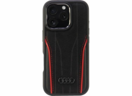Audi Audi Originální kožené pouzdro MagSafe iPhone 16 Pro 6.3 černo-červené pevné pouzdro AU-TPUPCMIP16P-R8/D3-RD