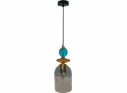 Light Prestige Light Prestige Tropea LP-2004/1P M Závěsná lampa SM retro mísa skleněné stínidlo 1x15W E27 černá/kouř.