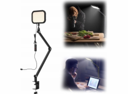Apexel Studio Lamp Led Stolní Stolní Osvětlení Lampa + Svěrák pro Vlog Video Live Photo / Apl-fl25