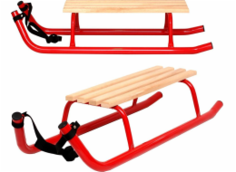 Rekreační kovové saně Enero Winter pro 2 osoby vyztužené červené
