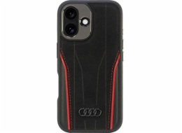 Audi Audi Originální kožený MagSafe iPhone 16 6.1 černo-červený pevný obal AU-TPUPCMIP16-R8/D3-RD