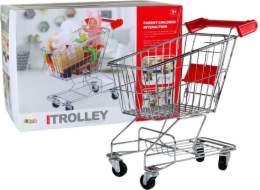 Nákupní košík LeanToys Kovový košík pro děti Stříbrné velké LEAN hračky