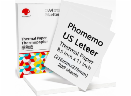Phomemo termopapírové karty White Ream Letter 216mm 200 ks. pro Phomemo M832 / Q22-ZD2-RMSG10-LTR