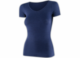 Brubeck SS1398W Dámské tričko s krátkým rukávem COMFORT MERINO tmavě modrá M