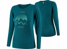 Brubeck LS1415W Dámské tričko s dlouhým rukávem OUTDOOR WOOL PRO zelené M - MOUNTAINS 13