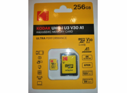 Karta Kodak Karta Kodak Microsdxc Karta Micro Sdxc Microsd 256 GB Uhs-i U3 V30 A1 + adaptér