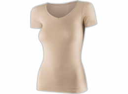 Brubeck SS1398W Dámské tričko s krátkým rukávem COMFORT MERINO béžová S