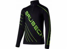 Brubeck LS1636J Fotbalová mikina s krátkým zipem DRY JUNIOR černá/neon 152/158
