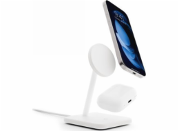 Nabíječka Twelve South Twelve South HiRise 2 Deluxe Charger – bezdrátová nabíječka Qi2 kompatibilní s MagSafe pro dvě zařízení (bílá)