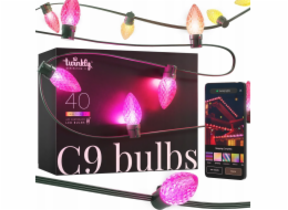 Twinkly Twinkly C9 Žárovky Smart LED 40 RGB osvětlení vánočního stromku, 12,2m, Žalias drát|Twinkly