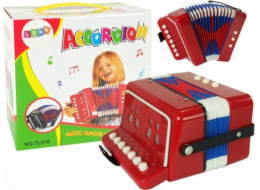 Leantoys Accordion nástroj pro malého červeného hudebníka