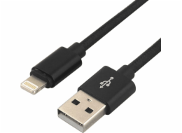 everActive USB Lightning kabel 1m - černý, opletený, podpora rychlého nabíjení, 2,4A - CBB-1IB