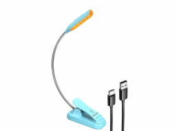 Bezdrátová lampička GLCSNTBL103B Glocusent mini GLCSNTBL103B klip-on book light, USB-C Blue