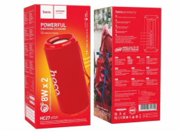 HOCO HC27 Soundful Přenosný reproduktor Blutooth/ FM/ TF karta/ paměťové zařízení USB/ AUX 2 x 8 W Červená