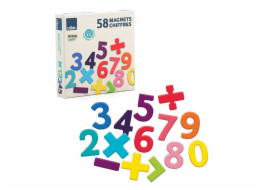 Vilac Dřevěné magnetické číslice 58 ks