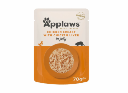 APPLAWS Chicken breast with chicken liver in jelly - mokré krmivo pro kočky - 70g