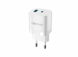 Rychlonabíječka do sítě Forever TC-05 PD+USB GaN 33W bílá