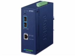 Planet IXT-900-2X1PD průmyslový konvertor 1x 10G Base-T PoE PD / 2x SFP+ 10GBase-X, IP40,-40~75°C, dual power, SNMP
