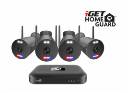 iGET HGNVK109104 - kamerový Wi-Fi set, 3K rozlišení, 10CH NVR + 4x kamera se zvukem, IR + LED,CZ app